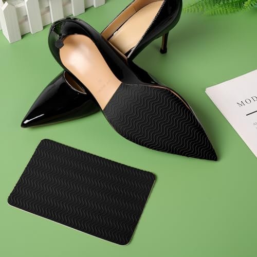 Ashoesert Sohlenschutz für High Heels – Anti-Rutsch-Pads für Schuhsohlen, selbstklebend, Silikon, 2 Paar (Schwarz)