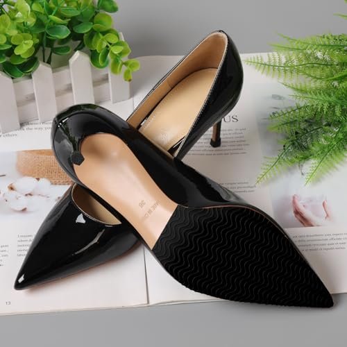 Ashoesert Sohlenschutz für High Heels – Anti-Rutsch-Pads für Schuhsohlen, selbstklebend, Silikon, 2 Paar (Schwarz)