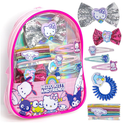 Hello Kitty and Friends Haar-Accessoires Mini Geschenktüten-Set – Haarschleifen, Haarspangen, Haargummis für Mädchen – Perfekt für Geburtstage, Partys, Übernachtungen & Verkleidungspartys von Townley Girl