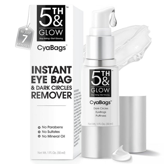 5th & Glow Cyabags – Sofortige Reduzierung von Tränensäcken & Augenringe für Frauen – Hyaluronsäure & Vitamin C Creme gegen Fältchen, Krähenfüße, 30 ml