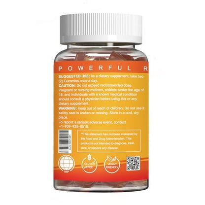 EAZGOO Curcumin-Turmeric-Gummis 500mg für Erwachsene mit schwarzem Pfeffer, Ingwerwurzel, Vitamin C, zuckerarme Fruchtgummis, Orangengeschmack – 120 Stück