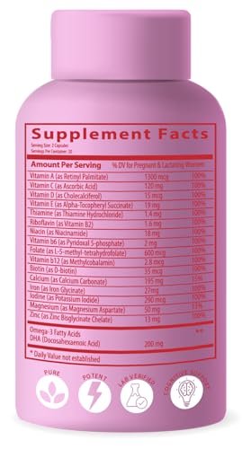 Advanced Bionetix Bio-Verfügbare Schwangerschaftsvitamine für Frauen – mit natürlichem methyliertem Folsäure, DHA Omega 3 – Multivitamin vor, während und nach der Schwangerschaft