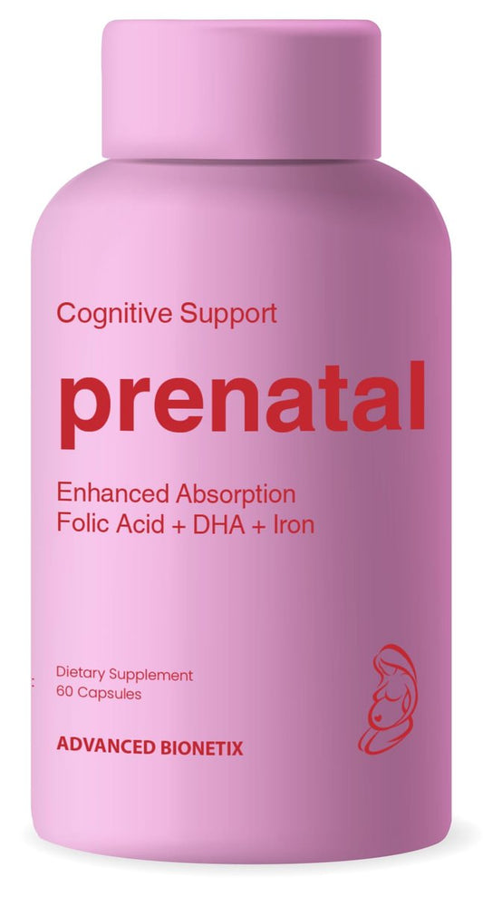 Advanced Bionetix Bio-Verfügbare Schwangerschaftsvitamine für Frauen – mit natürlichem methyliertem Folsäure, DHA Omega 3 – Multivitamin vor, während und nach der Schwangerschaft