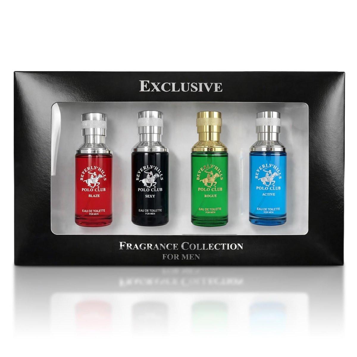 Beverly Hills Polo Club Herren Duftkollektion – 4 Premium Eau de Toilette (je 30 ml) – Vielseitige, langanhaltende Düfte: Blaze, Sexy, Rogue, Active – Ideales Geschenkset für Ihn