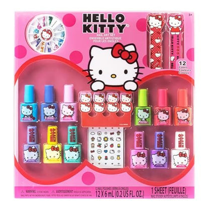 Hello Kitty Water-Based Nagellack-Set, Peel-Off Set mit Glitzer & Deckfarben und Nagelzubehör für Mädchen, ab 3 Jahren von Townley Girl