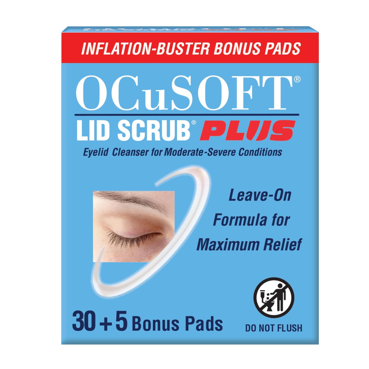 OCuSOFT Lid Scrub PLUS 35 – Vorbefeuchtete Augenlid-Wipes bei mittelschweren bis schweren Augenbeschwerden – Feuchtigkeitsspendender Lidreiniger für maximale Linderung – 35 Stück