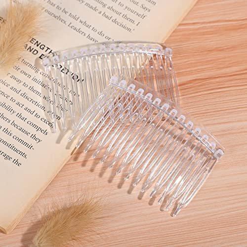 Uonlytech Transparente Haarseitenkämme 10er-Pack 14 Zähne Klare Haarkämme für Frauen Braut Hochzeit Schleier Accessoires für mittellanges bis langes Haar für den täglichen und besonderen Anlass
