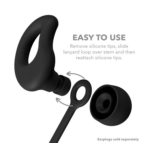 CURVD Ohrstöpsel Lanyard – Weiches, flexibles Silikonband für Ohrstöpsel, 66 cm, Schwarz