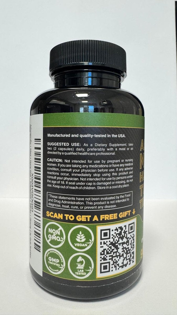 Gade Nutrition Ashwagandha mit Maca-Wurzel, Horny Goat Weed, Turkesteron, Tribulus Terrestris, Panax Ginseng | 90 pflanzliche Kapseln für Energie, Ausdauer, Leistung | Hergestellt in den USA