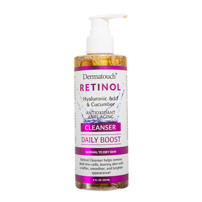 DERMATOUCH Retinol Gesichtsreiniger – Tägliche Reinigung mit Hyaluronsäure, Gurke und Vitaminen für normale bis trockene Haut, feuchtigkeitsspendende Antioxidantien-Formel, hergestellt in den USA, 237 ml