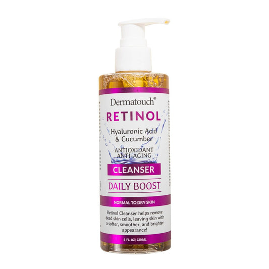 DERMATOUCH Retinol Gesichtsreiniger – Tägliche Reinigung mit Hyaluronsäure, Gurke und Vitaminen für normale bis trockene Haut, feuchtigkeitsspendende Antioxidantien-Formel, hergestellt in den USA, 237 ml