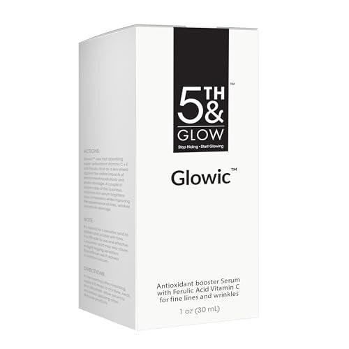 Glowic Vitamin C Serum mit Hyaluronsäure – Anti-Aging Gesichtsserum gegen dunkle Flecken, für strahlende Haut, Reduzierung von feinen Linien und Fältchen – 30 ml