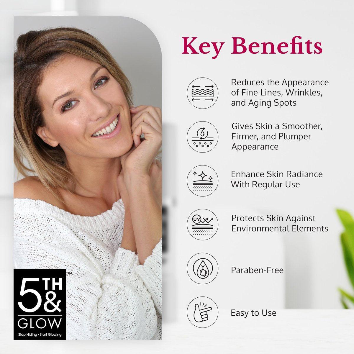 Glowic Vitamin C Serum mit Hyaluronsäure – Anti-Aging Gesichtsserum gegen dunkle Flecken, für strahlende Haut, Reduzierung von feinen Linien und Fältchen – 30 ml