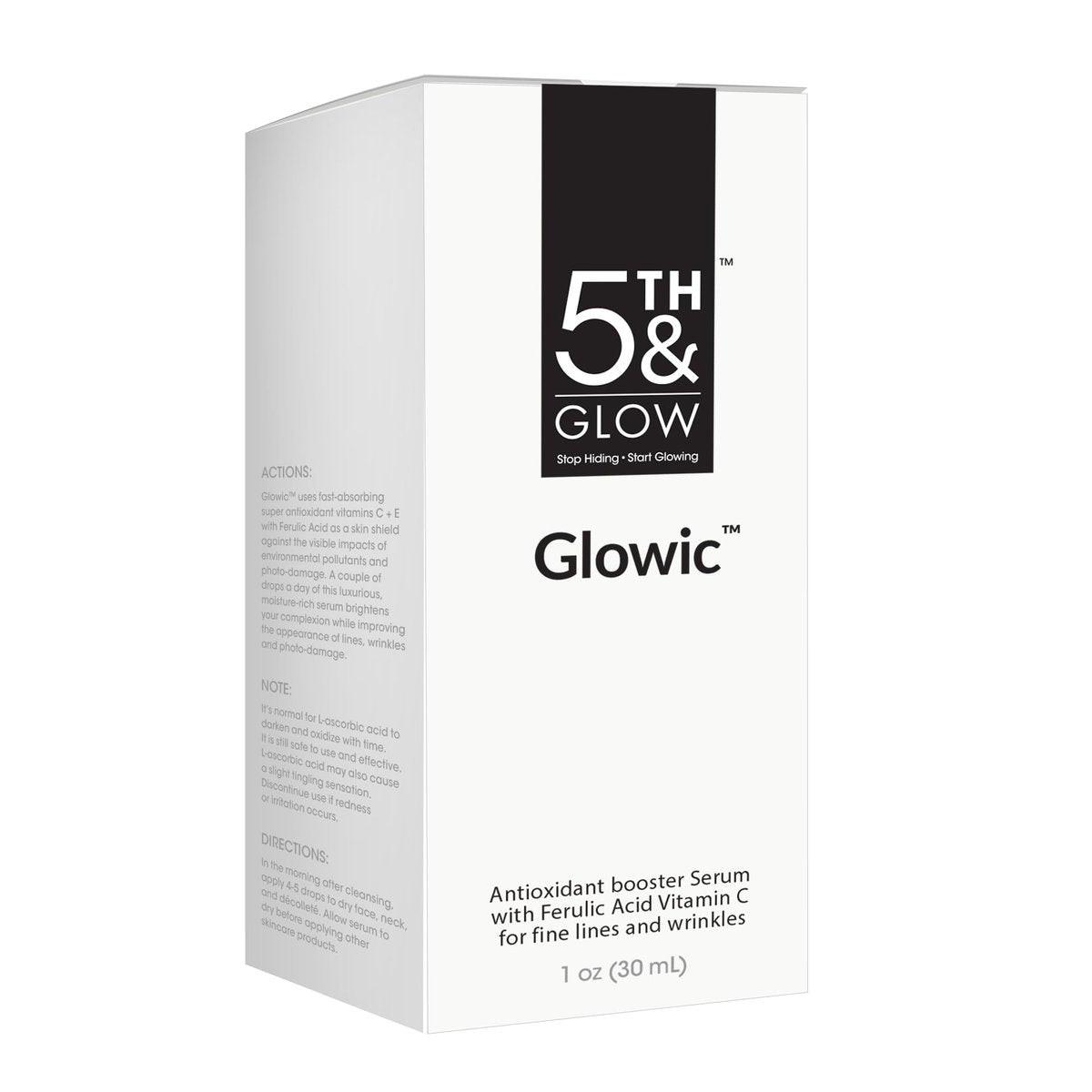 Glowic Vitamin C Serum mit Hyaluronsäure – Anti-Aging Gesichtsserum gegen dunkle Flecken, für strahlende Haut, Reduzierung von feinen Linien und Fältchen – 30 ml
