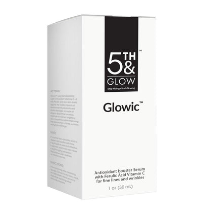 Glowic Vitamin C Serum mit Hyaluronsäure – Anti-Aging Gesichtsserum gegen dunkle Flecken, für strahlende Haut, Reduzierung von feinen Linien und Fältchen – 30 ml