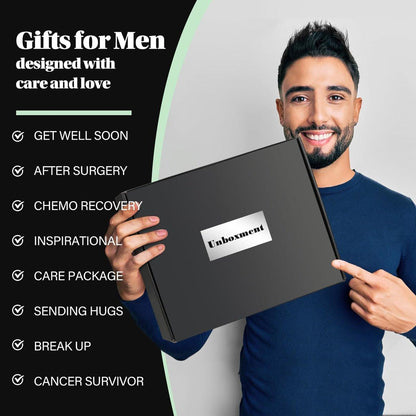 UNBOXMENT Care Paket für Männer – Kranker Freund, Genesungsgeschenke für Ihn, Gute Besserung Korb, Denk an Dich Box