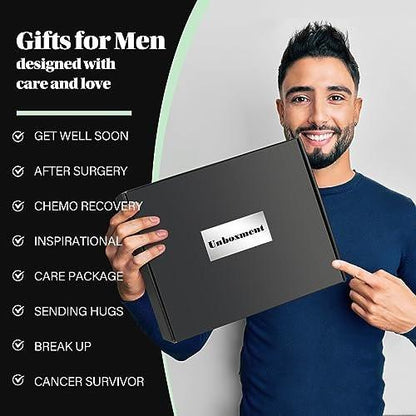 UNBOXMENT Care Paket für Männer – Kranker Freund, Genesungsgeschenke für Ihn, Gute Besserung Korb, Denk an Dich Box