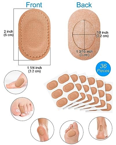 BLATOWN 36 Stück Ballenpolster zur Schmerzlinderung – Selbstklebende Ballenschutzpads für Frauen und Männer, reduziert Reibung und Druck