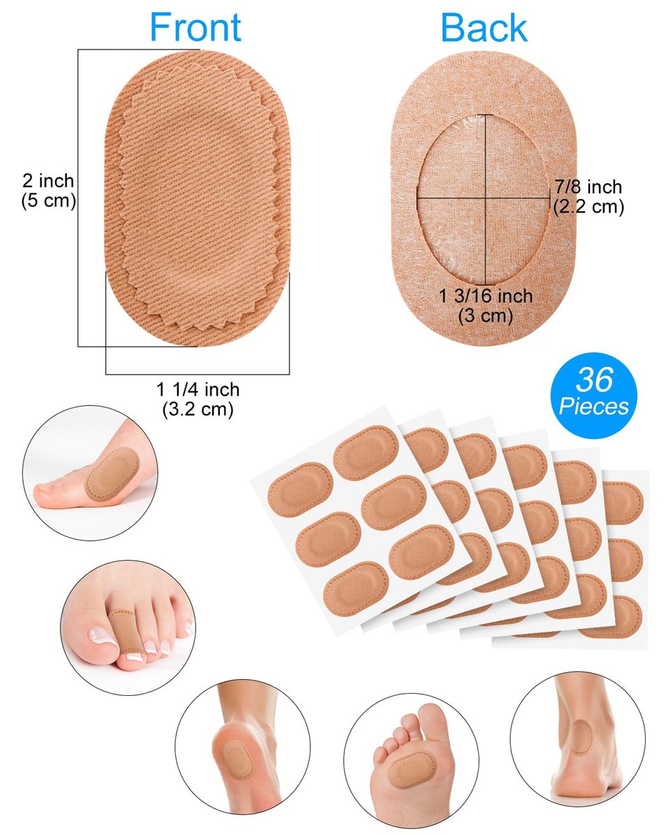 BLATOWN 36 Stück Ballenpolster zur Schmerzlinderung – Selbstklebende Ballenschutzpads für Frauen und Männer, reduziert Reibung und Druck