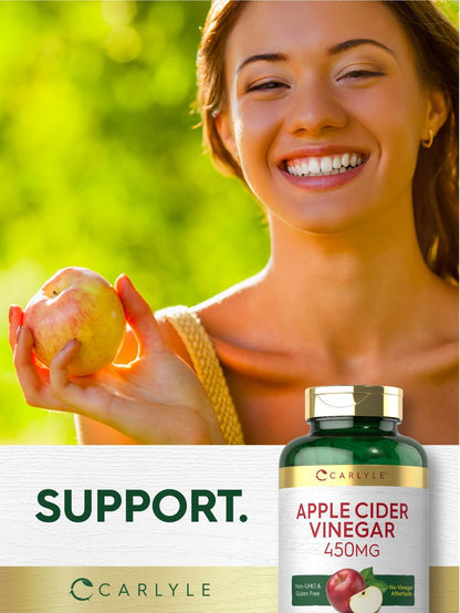 Carlyle Apfelessig Kapseln | 450 mg | 200 Stück | Non-GMO, Glutenfrei