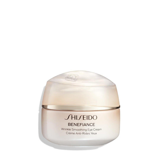 Shiseido Benefiance Wrinkle Smoothing Eye Cream – 15 ml – Reduziert sichtbar fünf Arten von Augenfalten, dunkle Augenringe & Schwellungen – 48-Stunden-Feuchtigkeitsversorgung – Für alle Hauttypen – Nicht komedogen