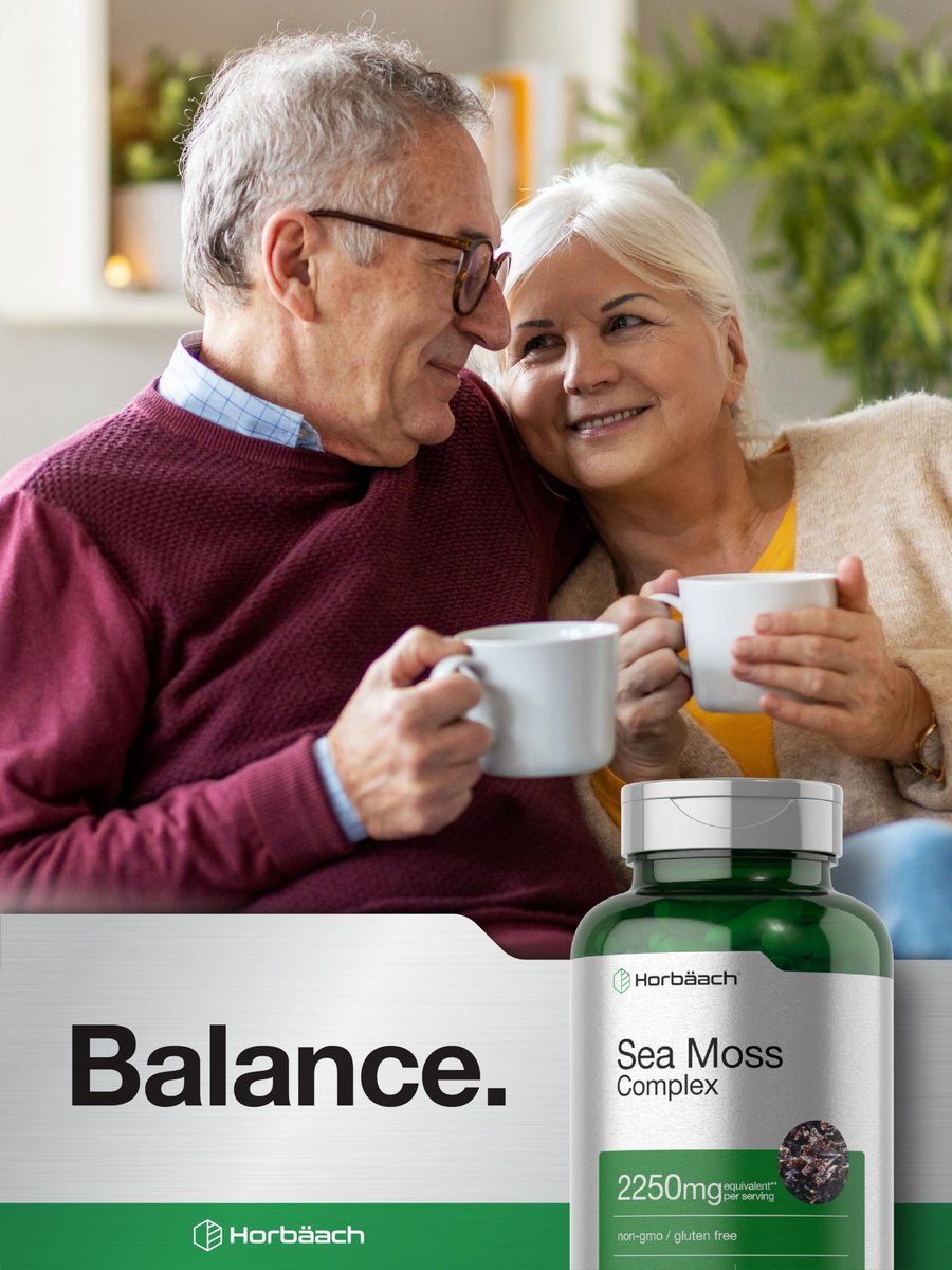 Horbäach Sea Moss Complex Kapseln | 120 Kapseln | Komplexformel mit Bladderwrack & Klettenwurzel | Non-GMO & Glutenfrei