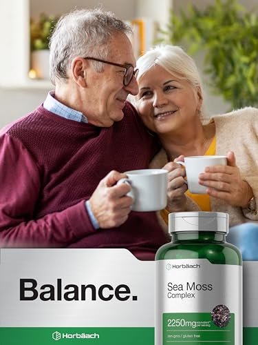 Horbäach Sea Moss Complex Kapseln | 120 Kapseln | Komplexformel mit Bladderwrack & Klettenwurzel | Non-GMO & Glutenfrei
