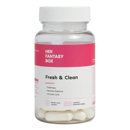 Her Fantasy Box | Fresh & Clean – Borsäure für pH-Balance, Geruchskontrolle & Komfort – 30 Kapseln