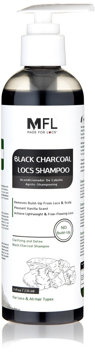 Made For Locs Black Charcoal Shampoo – Entfernt Ablagerungen in Locs | Kein Verdünnen nötig | 237 ml