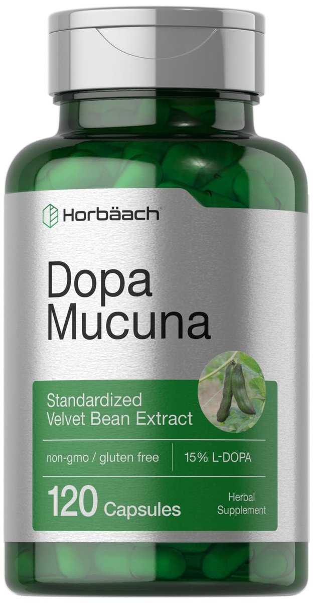 Horbäach Dopa Mucuna Kapseln | 120 Kapseln | Samtbohnen Kräuterextrakt | 15% L-Dopa | Non-GMO & Glutenfrei