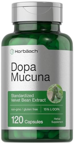 Horbäach Dopa Mucuna Kapseln | 120 Kapseln | Samtbohnen Kräuterextrakt | 15% L-Dopa | Non-GMO & Glutenfrei
