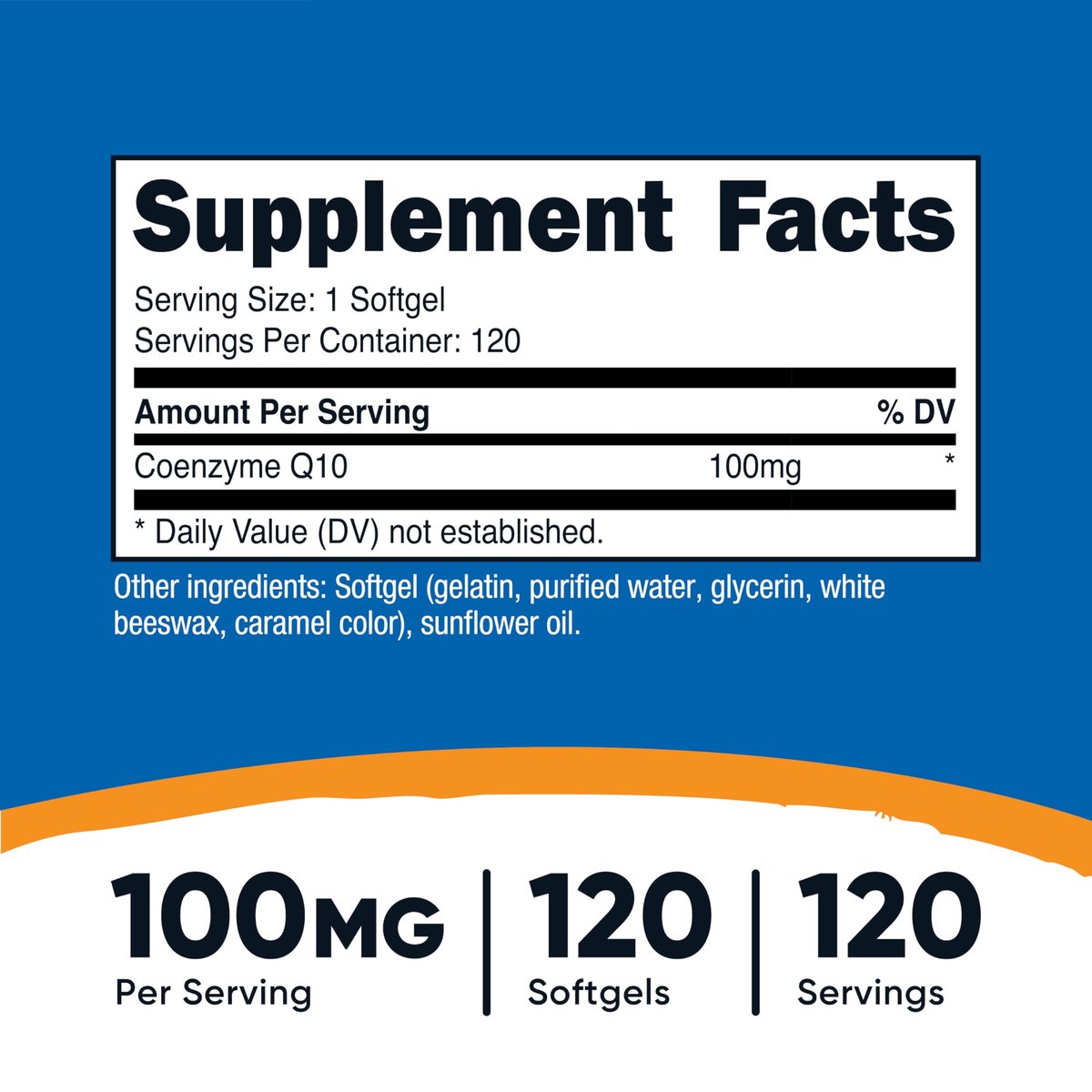Nutricost CoQ10 Weichkapseln (120 Portionen, 100 mg pro Portion) - Bessere Absorption, Ultra-reines CoQ10 Nahrungsergänzungsmittel, Glutenfrei und Nicht-GVO