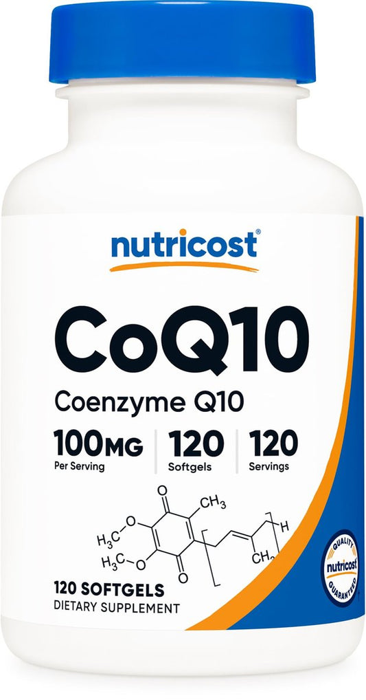 Nutricost CoQ10 Weichkapseln (120 Portionen, 100 mg pro Portion) - Bessere Absorption, Ultra-reines CoQ10 Nahrungsergänzungsmittel, Glutenfrei und Nicht-GVO