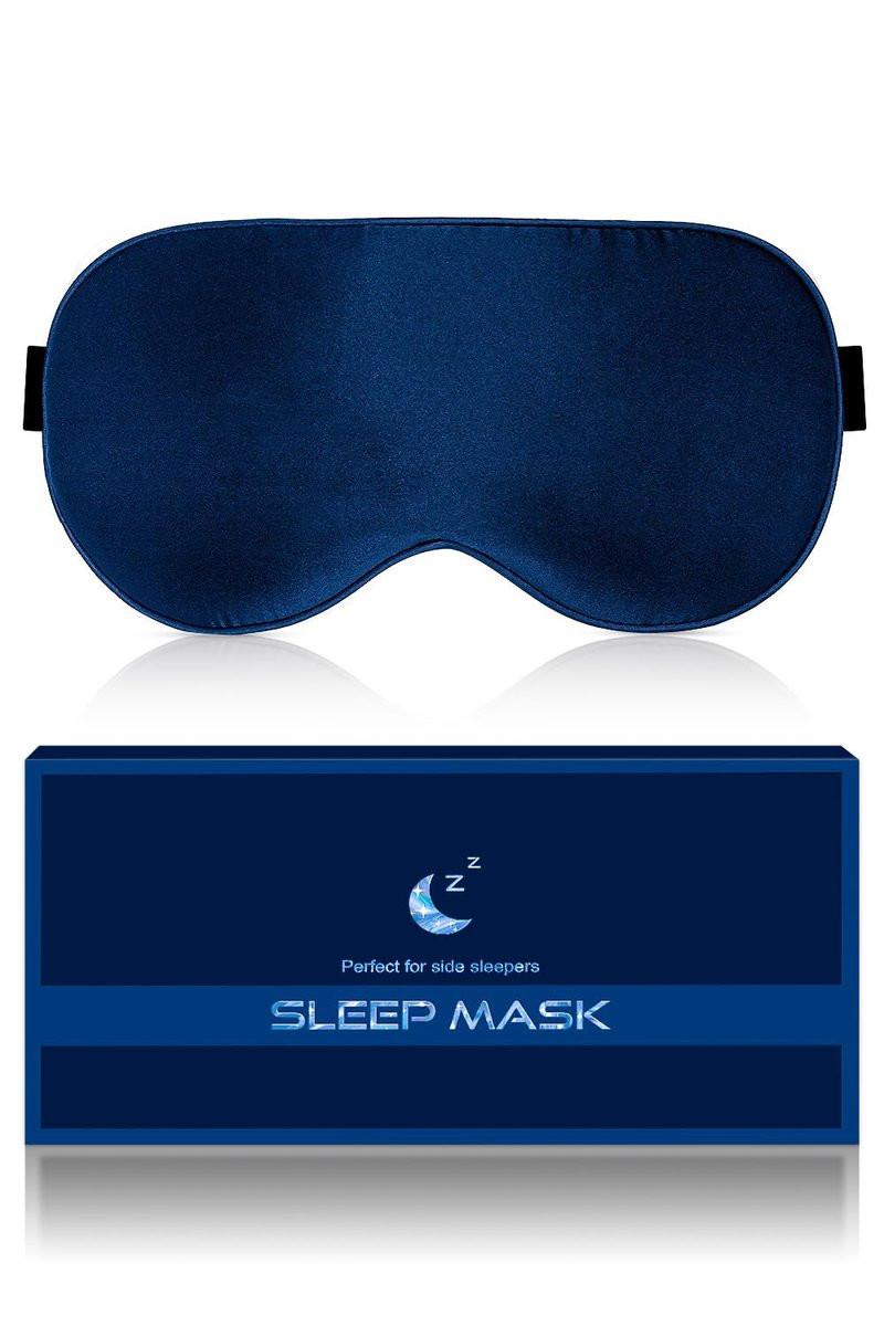 BLSSNZ Seiden-Augenmaske zum Schlafen – Weiche, atmungsaktive, natürliche Maulbeerseide, verdunkelnde Schlafmaske mit verstellbarem Band, druckfreie Augenmaske für Reisen, Geschenke (Marineblau)
