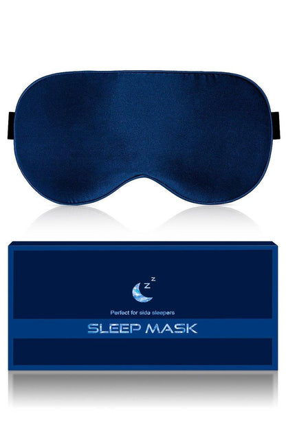 BLSSNZ Seiden-Augenmaske zum Schlafen – Weiche, atmungsaktive, natürliche Maulbeerseide, verdunkelnde Schlafmaske mit verstellbarem Band, druckfreie Augenmaske für Reisen, Geschenke (Marineblau)