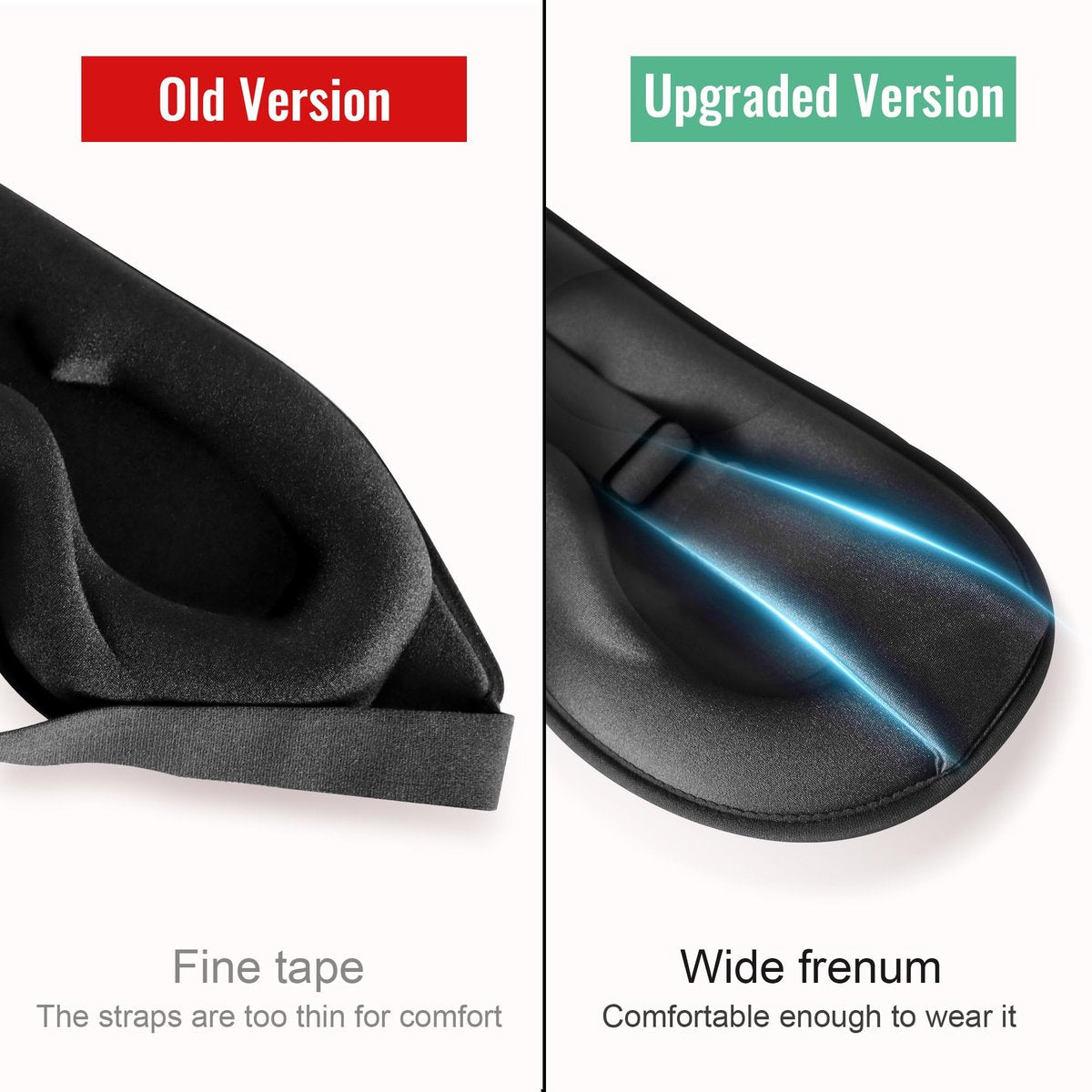 QUWOLACE 3D Tiefenkontur Schlafmaske – 99% Lichtblockade, Memory-Schaum, Verstellbarer Riemen, für Schlaf, Yoga, Reisen (1 Stück, Schwarz)