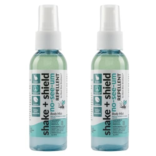 Best Bee Brothers Shake + Shield No-See-Ums Gnat Spray – Nicht fettender Insektenschutz aus pflanzlichen Inhaltsstoffen, 2er-Pack (2 x 59 ml)