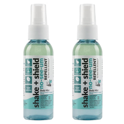 Best Bee Brothers Shake + Shield No-See-Ums Gnat Spray – Nicht fettender Insektenschutz aus pflanzlichen Inhaltsstoffen, 2er-Pack (2 x 59 ml)