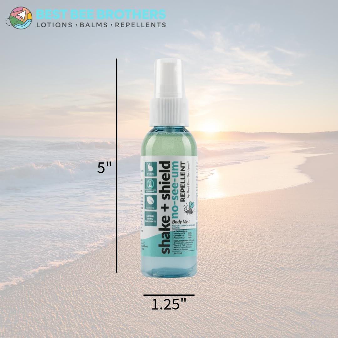 Best Bee Brothers Shake + Shield No-See-Ums Gnat Spray – Nicht fettender Insektenschutz aus pflanzlichen Inhaltsstoffen, 2er-Pack (2 x 59 ml)