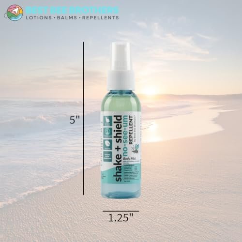 Best Bee Brothers Shake + Shield No-See-Ums Gnat Spray – Nicht fettender Insektenschutz aus pflanzlichen Inhaltsstoffen, 2er-Pack (2 x 59 ml)