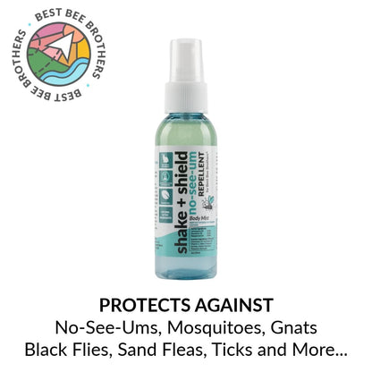 Best Bee Brothers Shake + Shield No-See-Ums Gnat Spray – Nicht fettender Insektenschutz aus pflanzlichen Inhaltsstoffen, 2er-Pack (2 x 59 ml)