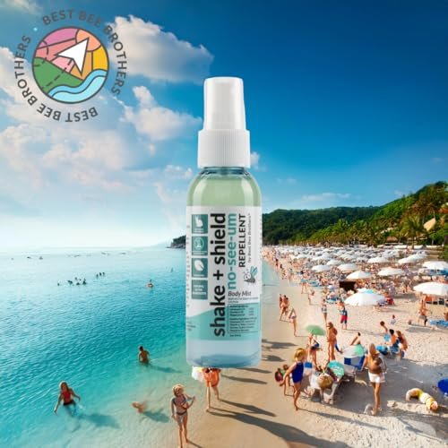 Best Bee Brothers Shake + Shield No-See-Ums Gnat Spray – Nicht fettender Insektenschutz aus pflanzlichen Inhaltsstoffen, 2er-Pack (2 x 59 ml)