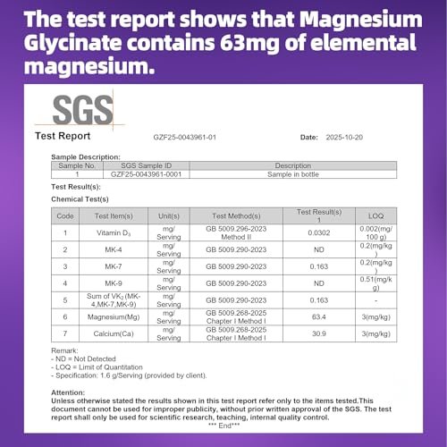 Magnesium Glycinat 400mg Weichkapseln – Kleine, leicht zu schluckende, hochabsorbierbare Magnesiumergänzung mit Vitamin D3 & K2 für Schlaf, Entspannung, Ruhe, Muskel- und Knochengesundheit, 120 Gelkapseln
