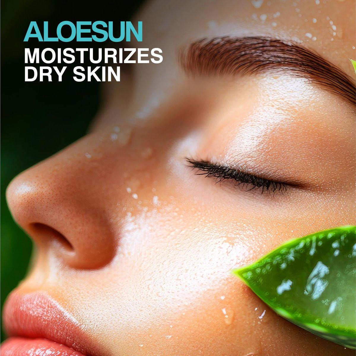 ALOESUN After Sun Gesichts- und Körperspray | Nicht klebriges Bio-Aloe Vera für Sonnenexpositionslinderung mit reinem Lavendelöl | Natürliche Aftersun-Feuchtigkeitspflege für Rötungen | Reisegröße 100 ml