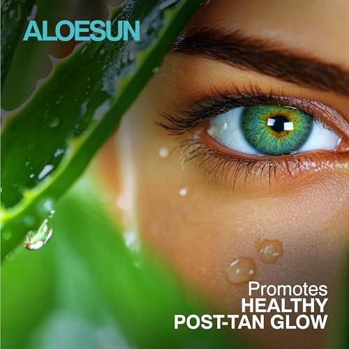 ALOESUN After Sun Gesichts- und Körperspray | Nicht klebriges Bio-Aloe Vera für Sonnenexpositionslinderung mit reinem Lavendelöl | Natürliche Aftersun-Feuchtigkeitspflege für Rötungen | Reisegröße 100 ml