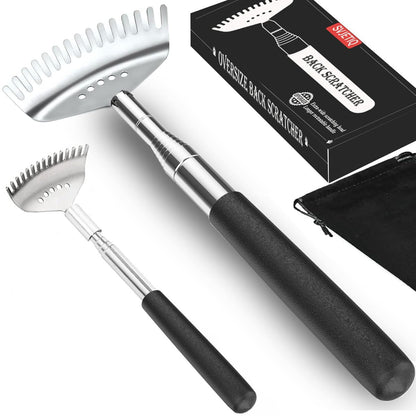 Svjetiq Übergroßer ausziehbarer Rückenkratzer für Männer Frauen Erwachsene, 2er-Pack verschiedene Größen Teleskop-Rückenmassagegerät, Männer-Gadgets, Vatertagsgeschenke, Geburtstagsgeschenke, Weihnachtsgeschenke