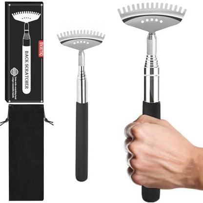 Svjetiq Übergroßer ausziehbarer Rückenkratzer für Männer Frauen Erwachsene, 2er-Pack verschiedene Größen Teleskop-Rückenmassagegerät, Männer-Gadgets, Vatertagsgeschenke, Geburtstagsgeschenke, Weihnachtsgeschenke