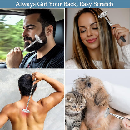 Svjetiq Übergroßer ausziehbarer Rückenkratzer für Männer Frauen Erwachsene, 2er-Pack verschiedene Größen Teleskop-Rückenmassagegerät, Männer-Gadgets, Vatertagsgeschenke, Geburtstagsgeschenke, Weihnachtsgeschenke