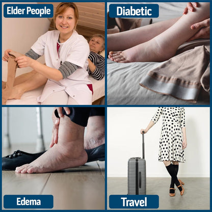 Diamond Star 6 Paar Diabetiker-Kniestrümpfe für Herren, über die Wade, nicht einschnürend, Baumwolle, Schuhgröße 9–12 (6 Paar Weiß)