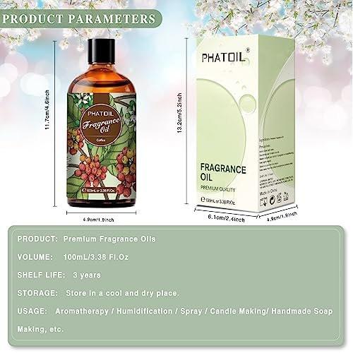 PHATOIL Kaffeeduftöl 100ml – Aromatherapie Öl für Diffuser, Kerzen- & Seifenherstellung